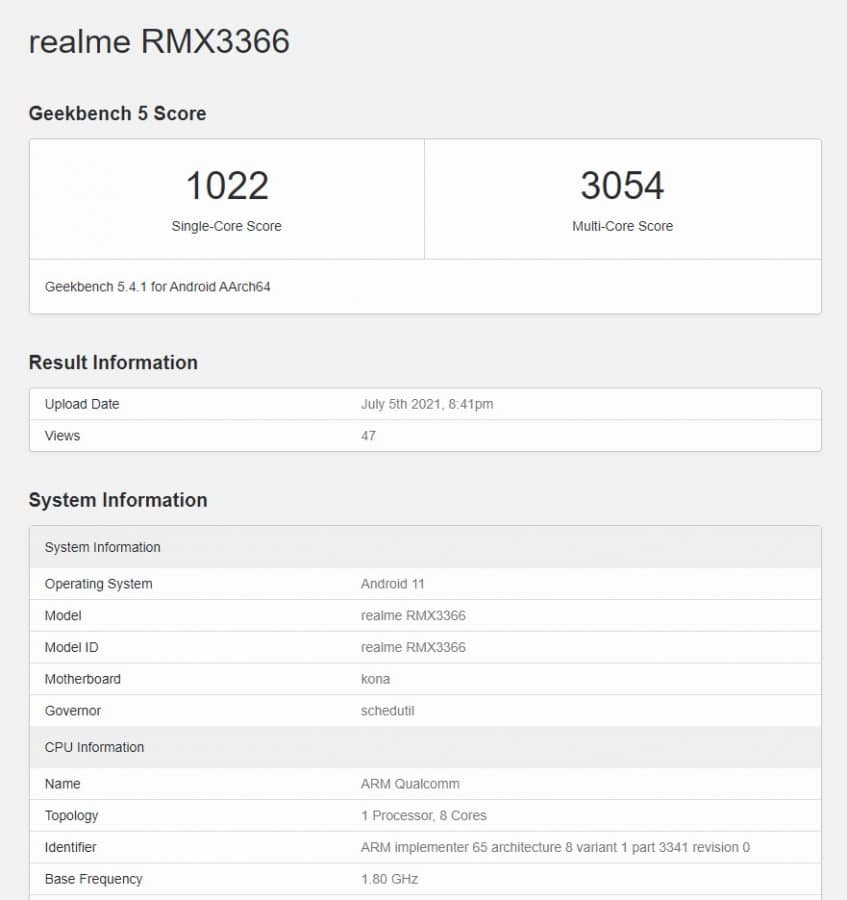 realme x9 pro geekbench