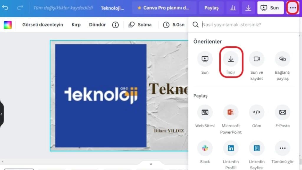 Slaytı İndirmek Canva ile Slayt Nasıl Yapılır - 11