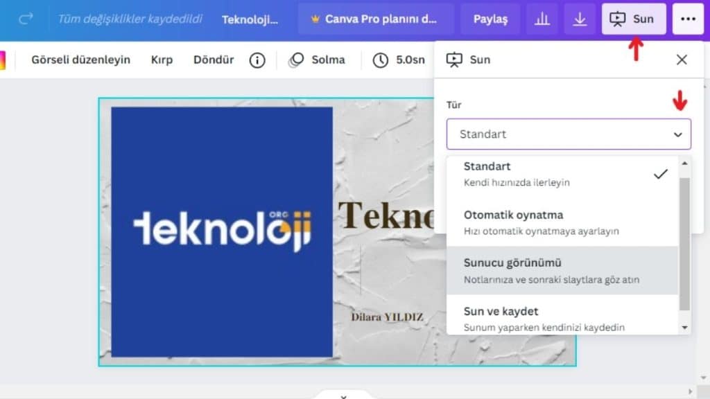 Slaytı Sunmak Canva ile Slayt Nasıl Yapılır - 10